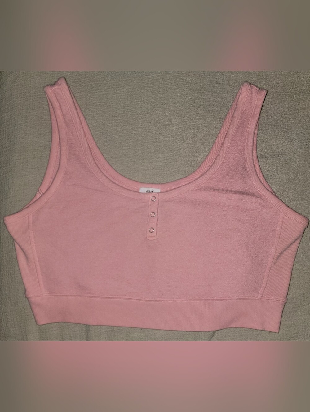 aerie Pink Ribbed Tank Bralette